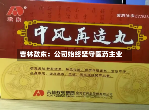 吉林敖东：公司始终坚守医药主业