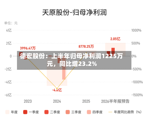 德宏股份：上半年归母净利润1225万元，同比增23.2%-第2张图片