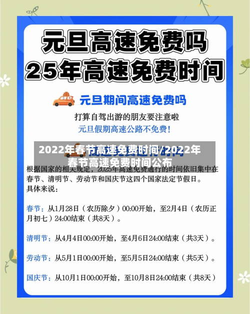 2022年春节高速免费时间/2022年春节高速免费时间公布-第2张图片