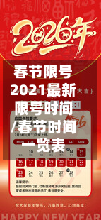 春节限号2021最新限号时间/春节时间一览表-第2张图片