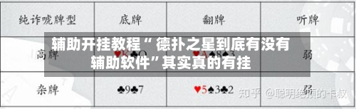 辅助开挂教程“ 德扑之星到底有没有辅助软件”其实真的有挂-第2张图片