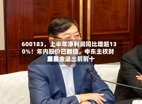 600183，上半年净利润同比增超130%！年内股价已翻倍	，中东主权财富基金退出前前十股东-第3张图片