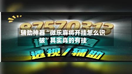 辅助神器“微乐麻将开挂怎么识破”其实真的有挂-第1张图片
