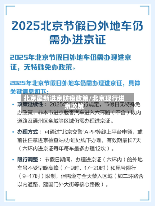 北京最新进京防疫政策/北京现行进京政策