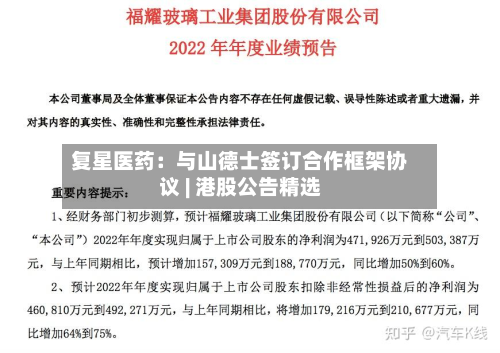 复星医药:与山德士签订合作框架协议 | 港股公告精选-第2张图片
