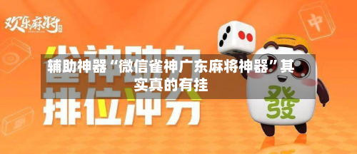 辅助神器“微信雀神广东麻将神器”其实真的有挂-第2张图片