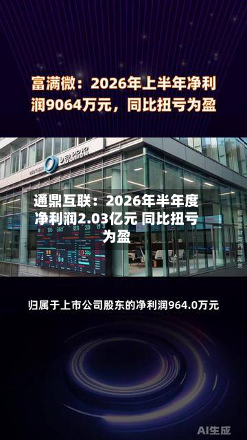 通鼎互联:2026年半年度净利润2.03亿元 同比扭亏为盈-第2张图片