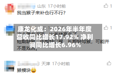康龙化成:2026年半年度营收同比增长17.92% 净利润同比增长6.96%-第2张图片