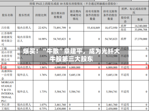 爆买！“牛散”章建平，成为光纤大牛股第三大股东
