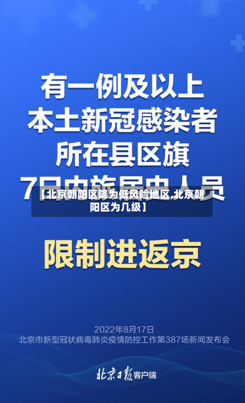 【北京朝阳区降为低风险地区,北京朝阳区为几级】