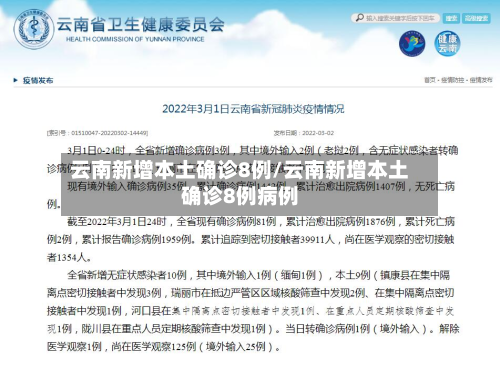 云南新增本土确诊8例/云南新增本土确诊8例病例
