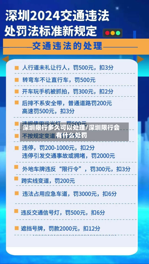 深圳限行多久可以处理/深圳限行会有什么处罚