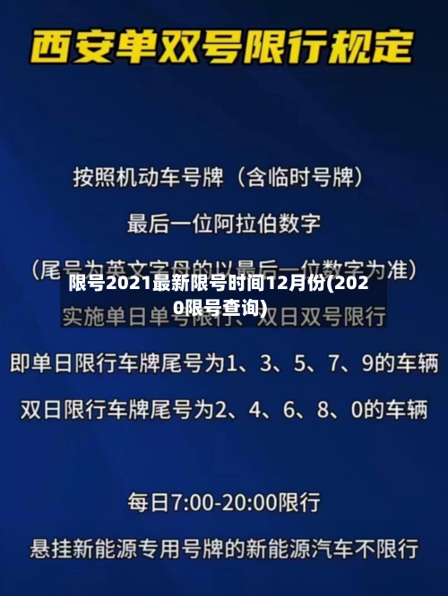 限号2021最新限号时间12月份(2020限号查询)-第2张图片