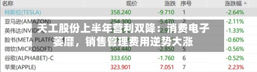 天工股份上半年营利双降：消费电子萎靡，销售管理费用逆势大涨-第2张图片
