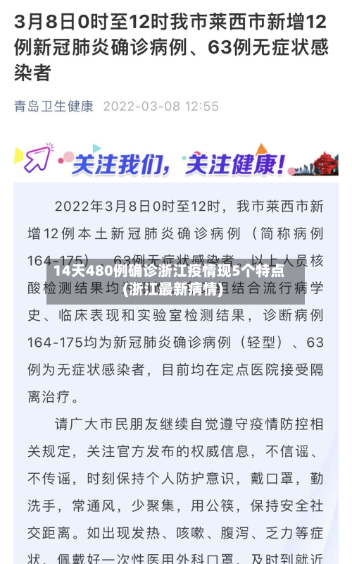 14天480例确诊浙江疫情现5个特点(浙江最新病情)