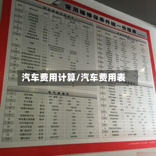 汽车费用计算/汽车费用表