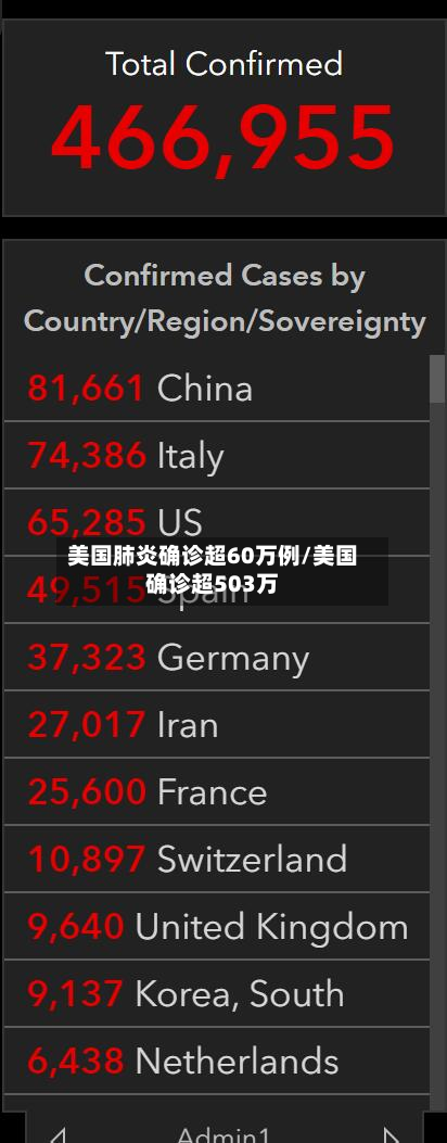 美国肺炎确诊超60万例/美国确诊超503万