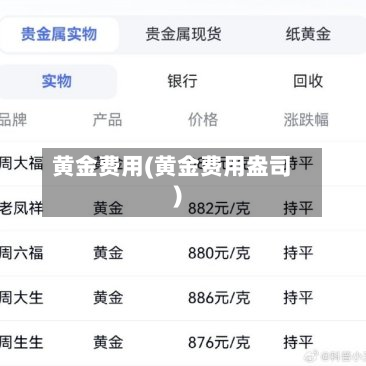 黄金费用(黄金费用盎司)-第2张图片