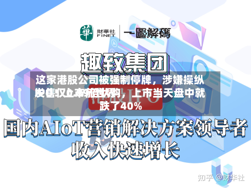 这家港股公司被强制停牌	，涉嫌操纵IPO！上市前世界发售仅0.89倍认购，上市当天盘中就跌了40%-第2张图片