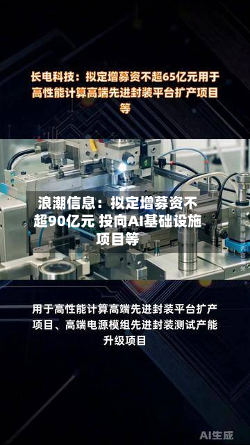 浪潮信息:拟定增募资不超90亿元 投向AI基础设施项目等