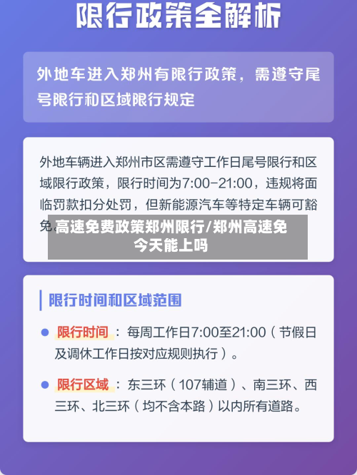 高速免费政策郑州限行/郑州高速免今天能上吗