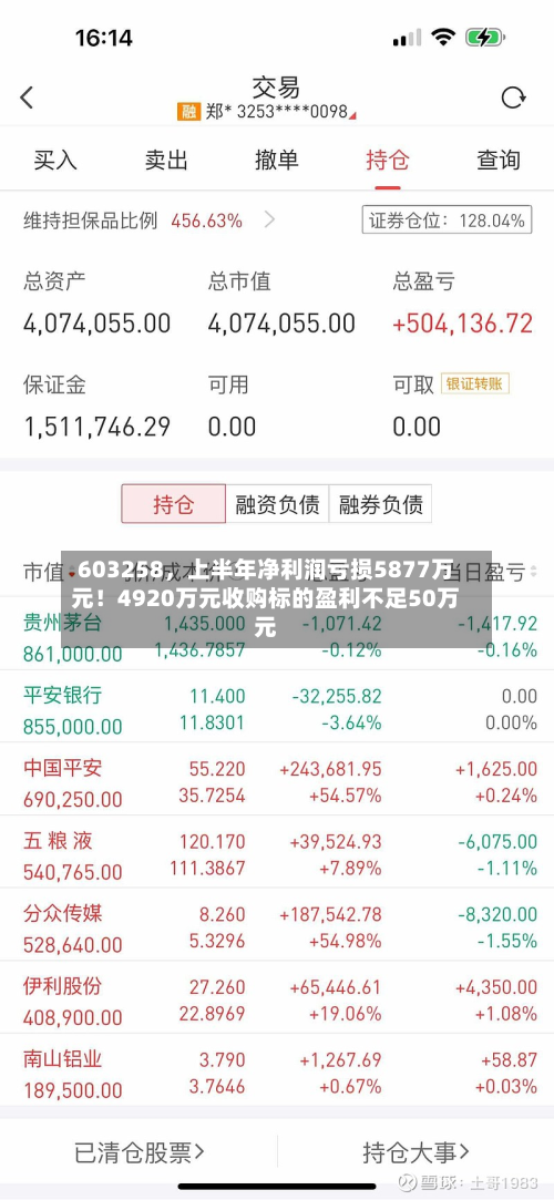603258	，上半年净利润亏损5877万元！4920万元收购标的盈利不足50万元-第3张图片