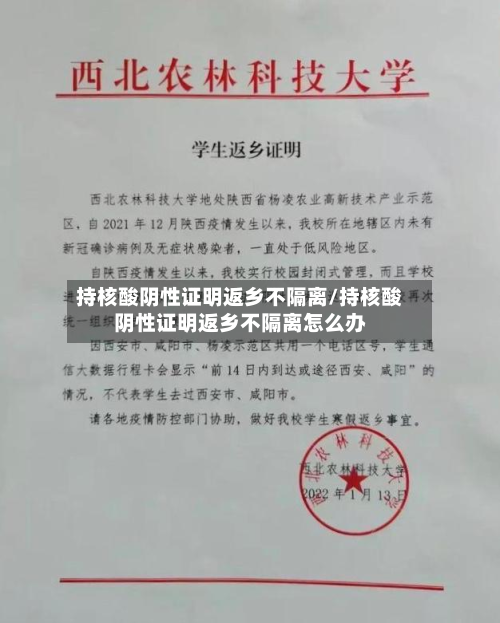 持核酸阴性证明返乡不隔离/持核酸阴性证明返乡不隔离怎么办