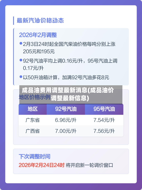 成品油费用调整最新消息(成品油价调整最新信息)-第2张图片