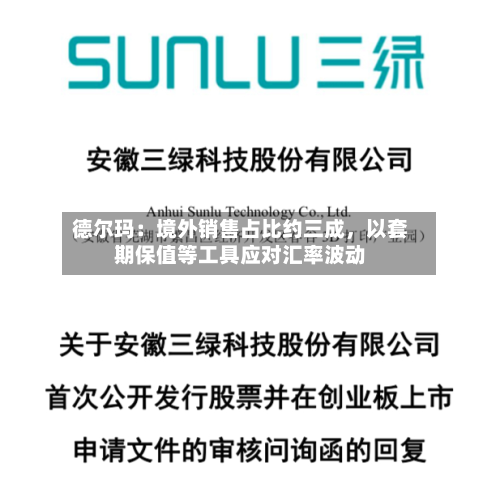 德尔玛：境外销售占比约三成，以套期保值等工具应对汇率波动-第3张图片
