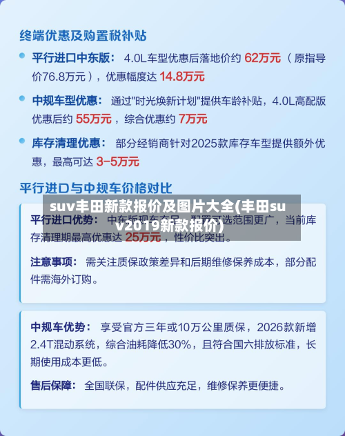 suv丰田新款报价及图片大全(丰田suv2019新款报价)