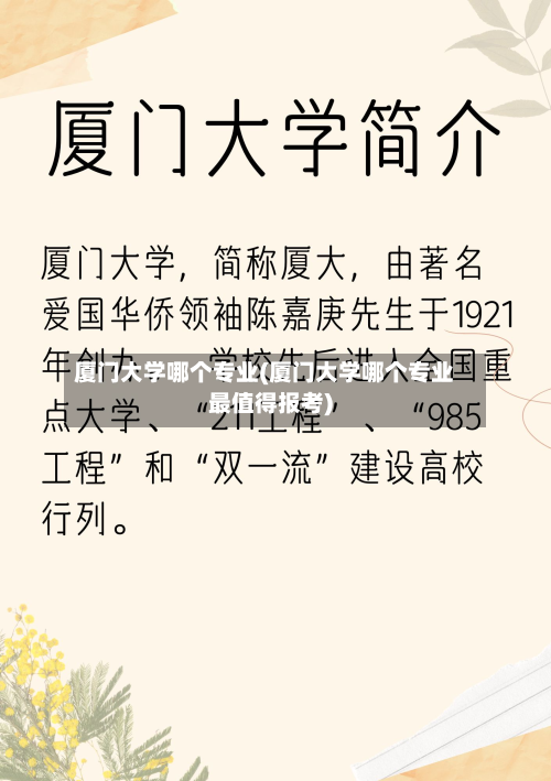 厦门大学哪个专业(厦门大学哪个专业最值得报考)