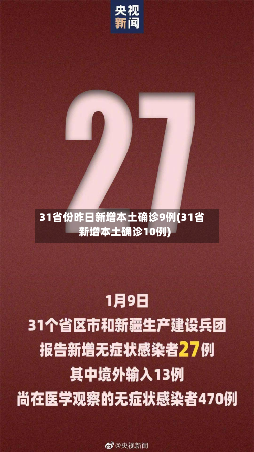 31省份昨日新增本土确诊9例(31省新增本土确诊10例)-第2张图片