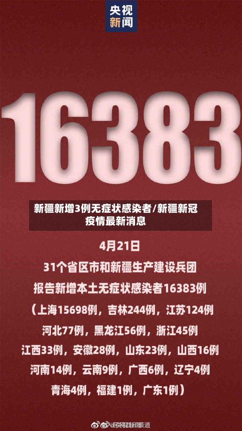 新疆新增3例无症状感染者/新疆新冠疫情最新消息