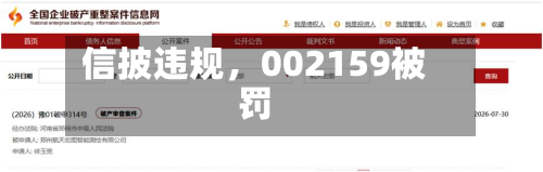 信披违规，002159被罚-第2张图片