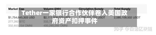 Tether一家银行合作伙伴卷入美国政府资产扣押事件