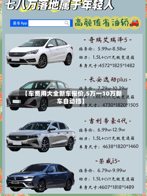 【车费用大全新车报价,5万一10万新车自动挡】-第3张图片