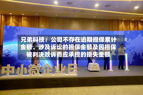 兄弟科技：公司不存在逾期担保累计金额	、涉及诉讼的担保金额及因担保被判决败诉而应承担的损失金额-第2张图片