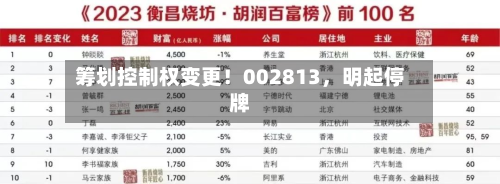 筹划控制权变更！002813	，明起停牌-第2张图片