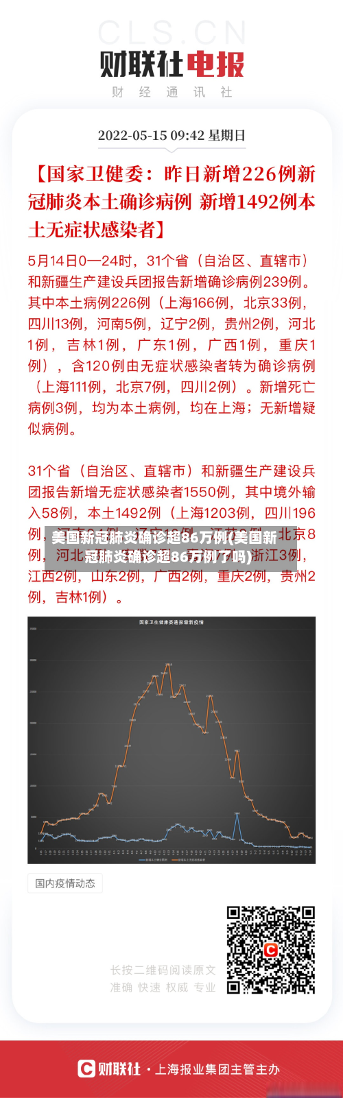 美国新冠肺炎确诊超86万例(美国新冠肺炎确诊超86万例了吗)
