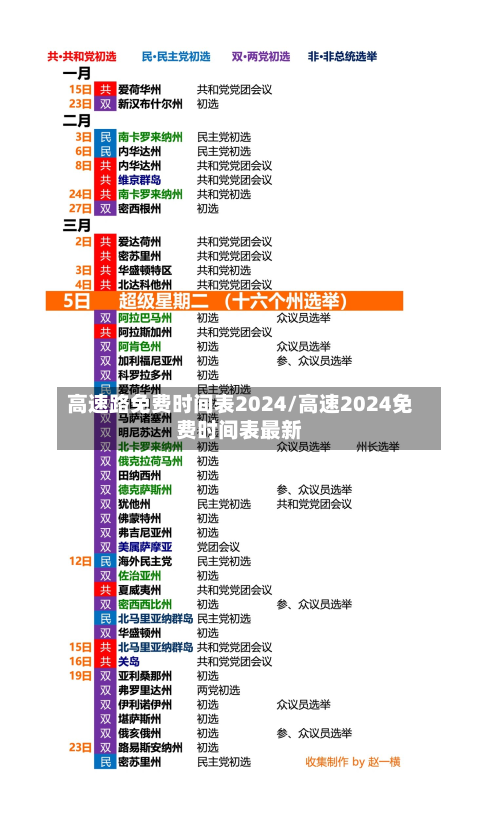 高速路免费时间表2024/高速2024免费时间表最新-第2张图片