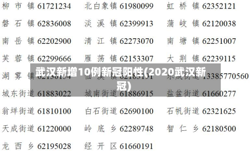 武汉新增10例新冠阳性(2020武汉新冠)