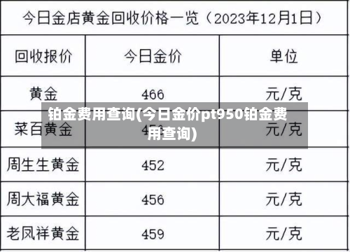 铂金费用查询(今日金价pt950铂金费用查询)