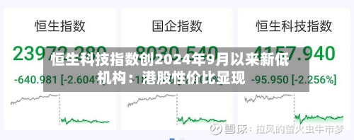 恒生科技指数创2024年9月以来新低 机构:港股性价比显现-第3张图片
