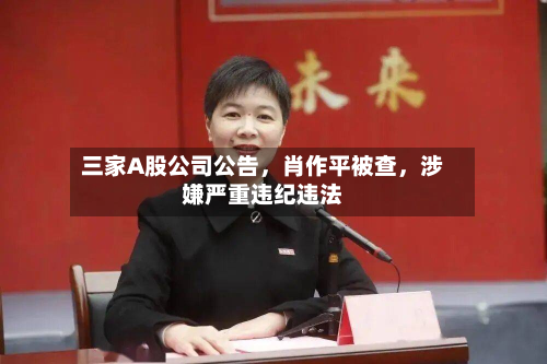 三家A股公司公告，肖作平被查，涉嫌严重违纪违法-第3张图片