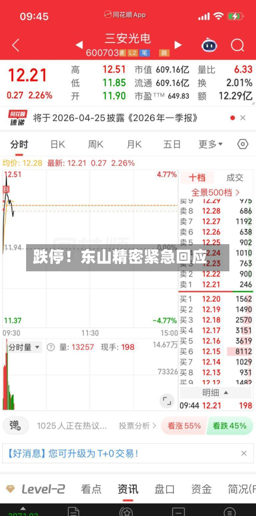 跌停！东山精密紧急回应-第2张图片