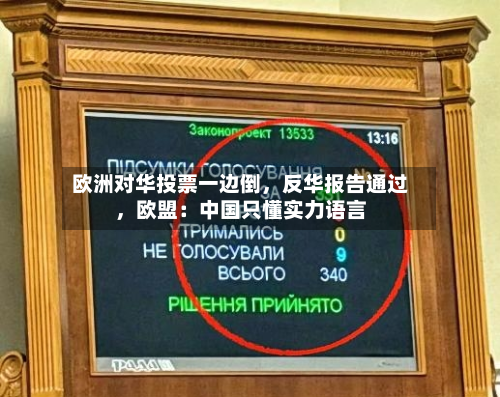 欧洲对华投票一边倒，反华报告通过，欧盟：中国只懂实力语言-第2张图片