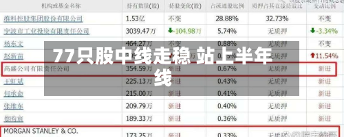 77只股中线走稳 站上半年线-第2张图片