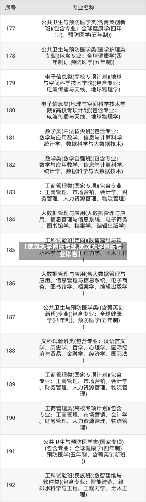 【武汉大学擅长专业,武汉大学擅长专业排名】