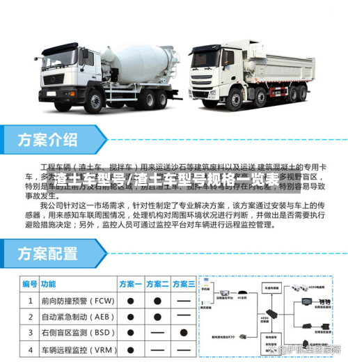 渣土车型号/渣土车型号规格一览表