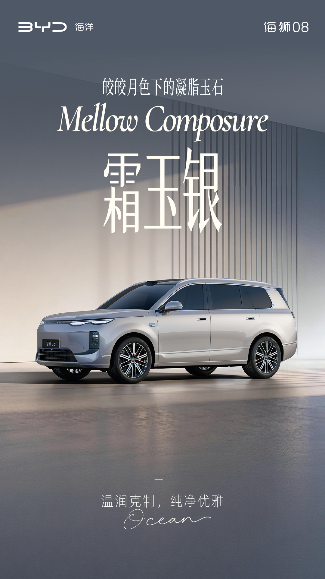 定位海洋旗舰 SUV	，比亚迪公布海狮 08 多款高定车色